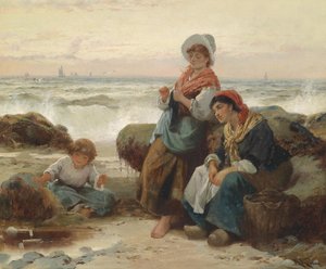 Fisherwomen with Child on the Coast